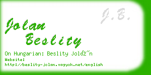 jolan beslity business card